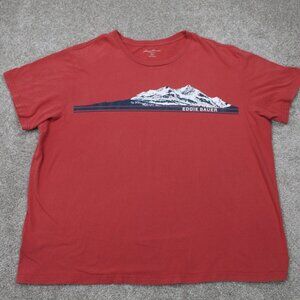 Eddie Bauer Shirt Mens 2XL XXL Red Mountain View‎ 100% Cotton S/S Pullover